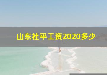 山东社平工资2020多少