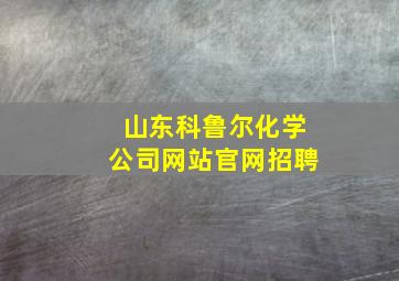 山东科鲁尔化学公司网站官网招聘