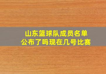 山东篮球队成员名单公布了吗现在几号比赛