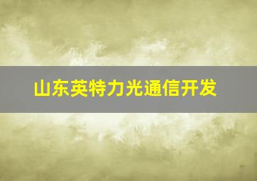 山东英特力光通信开发