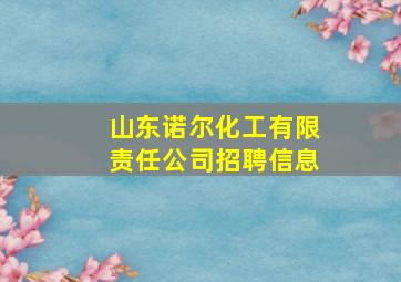 山东诺尔化工有限责任公司招聘信息