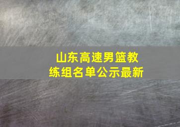 山东高速男篮教练组名单公示最新