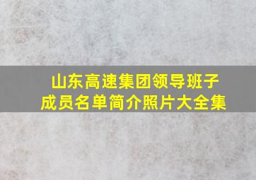 山东高速集团领导班子成员名单简介照片大全集