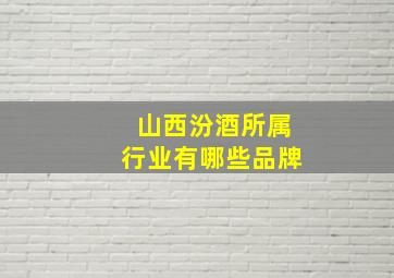 山西汾酒所属行业有哪些品牌