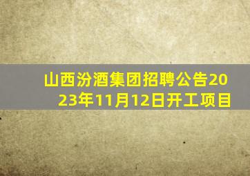 山西汾酒集团招聘公告2023年11月12日开工项目