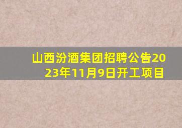 山西汾酒集团招聘公告2023年11月9日开工项目