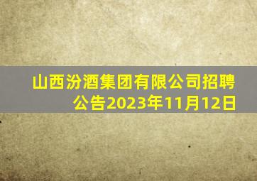 山西汾酒集团有限公司招聘公告2023年11月12日