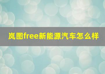 岚图free新能源汽车怎么样