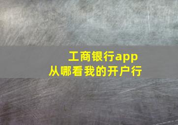 工商银行app从哪看我的开户行