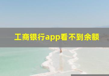 工商银行app看不到余额