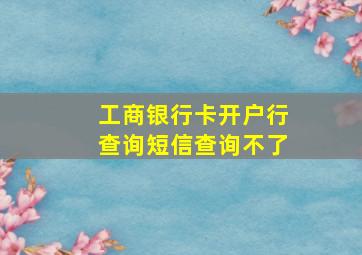 工商银行卡开户行查询短信查询不了