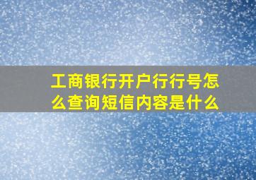 工商银行开户行行号怎么查询短信内容是什么