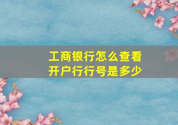 工商银行怎么查看开户行行号是多少