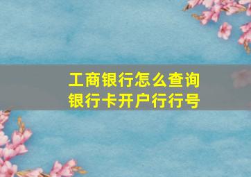 工商银行怎么查询银行卡开户行行号