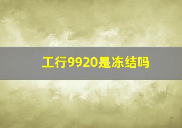 工行9920是冻结吗