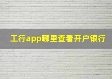 工行app哪里查看开户银行