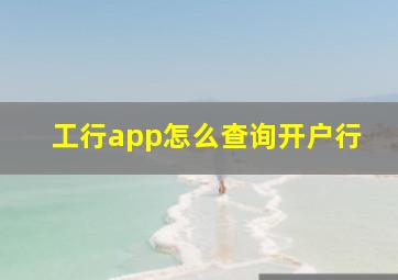 工行app怎么查询开户行