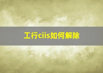 工行ciis如何解除