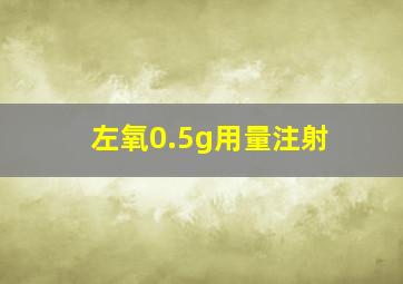 左氧0.5g用量注射