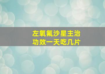 左氧氟沙星主治功效一天吃几片