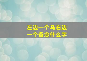 左边一个马右边一个各念什么字