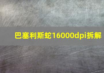 巴塞利斯蛇16000dpi拆解