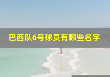 巴西队6号球员有哪些名字