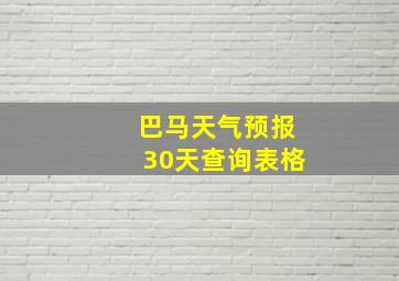 巴马天气预报30天查询表格