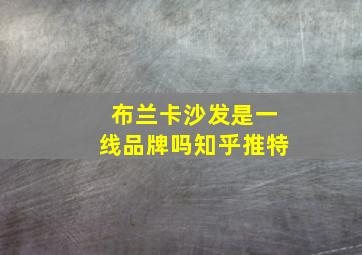 布兰卡沙发是一线品牌吗知乎推特