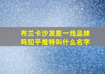 布兰卡沙发是一线品牌吗知乎推特叫什么名字