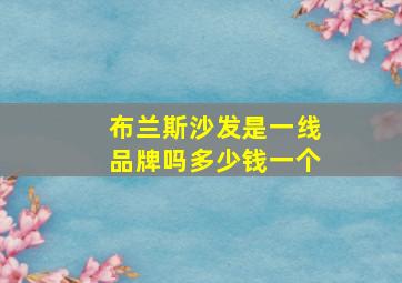 布兰斯沙发是一线品牌吗多少钱一个