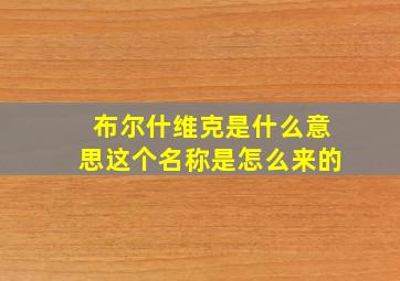 布尔什维克是什么意思这个名称是怎么来的