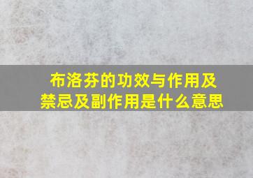 布洛芬的功效与作用及禁忌及副作用是什么意思