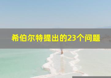 希伯尔特提出的23个问题