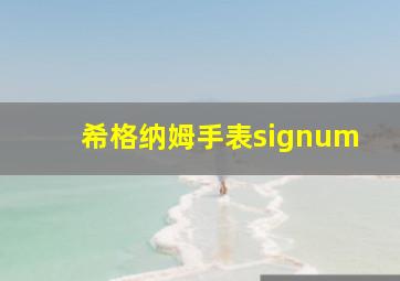 希格纳姆手表signum