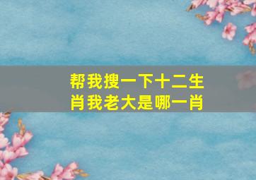 帮我搜一下十二生肖我老大是哪一肖