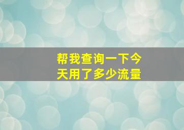 帮我查询一下今天用了多少流量