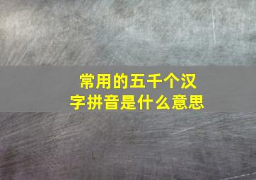 常用的五千个汉字拼音是什么意思