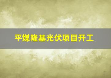 平煤隆基光伏项目开工