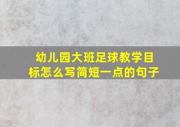 幼儿园大班足球教学目标怎么写简短一点的句子