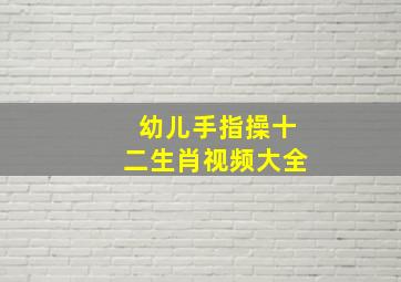 幼儿手指操十二生肖视频大全