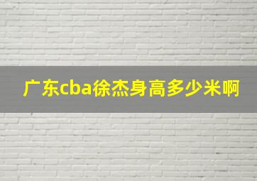 广东cba徐杰身高多少米啊