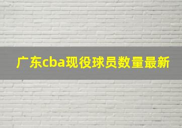 广东cba现役球员数量最新