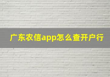 广东农信app怎么查开户行