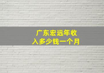 广东宏远年收入多少钱一个月