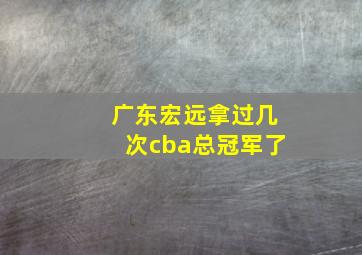 广东宏远拿过几次cba总冠军了