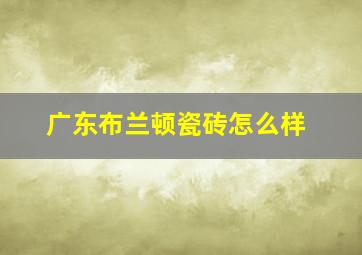 广东布兰顿瓷砖怎么样