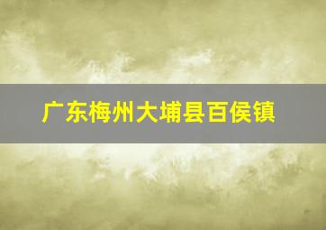 广东梅州大埔县百侯镇