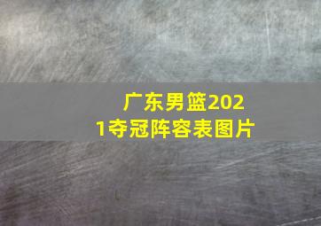 广东男篮2021夺冠阵容表图片