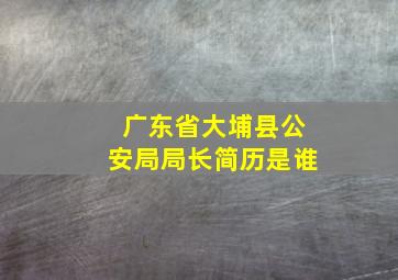 广东省大埔县公安局局长简历是谁